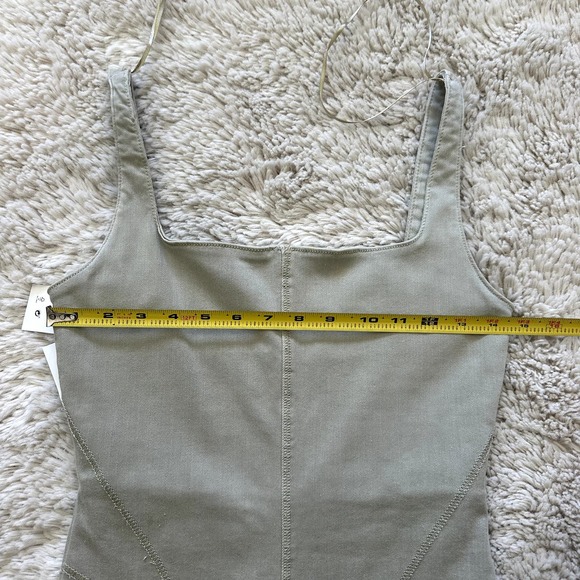 *NWT* Zara Light Green Bodying BodySuit Shorts Romper Square Neckline Women Sz S - Picture 10 of 11